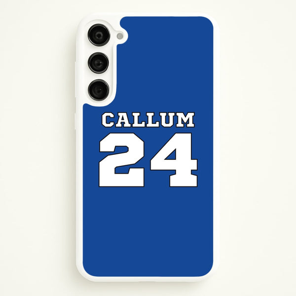 Dark Blue - Personalised Football  - Football Phone Case for Galaxy S23 Plus