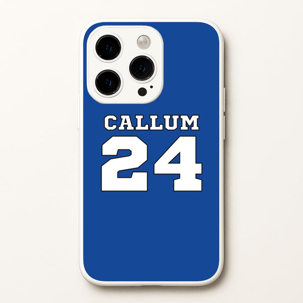 Dark Blue - Personalised Football  - Football Phone Case for iPhone 15 Pro Max