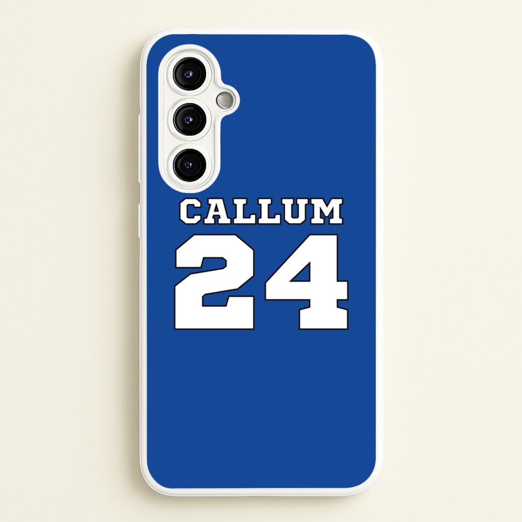 Dark Blue - Personalised Football  - Football Phone Case for Galaxy A54