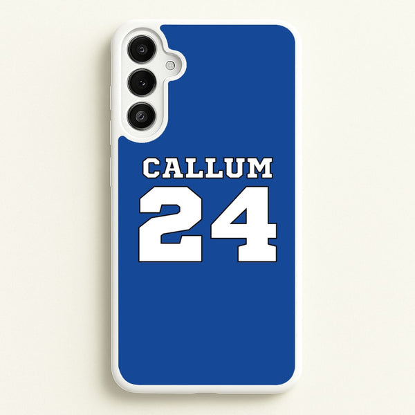 Dark Blue - Personalised Football  - Football Phone Case for Galaxy A34