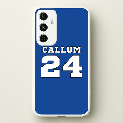 Dark Blue - Personalised Football  - Football Phone Case for Galaxy A35