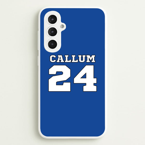 Dark Blue - Personalised Football  - Football Phone Case for Galaxy S23FE