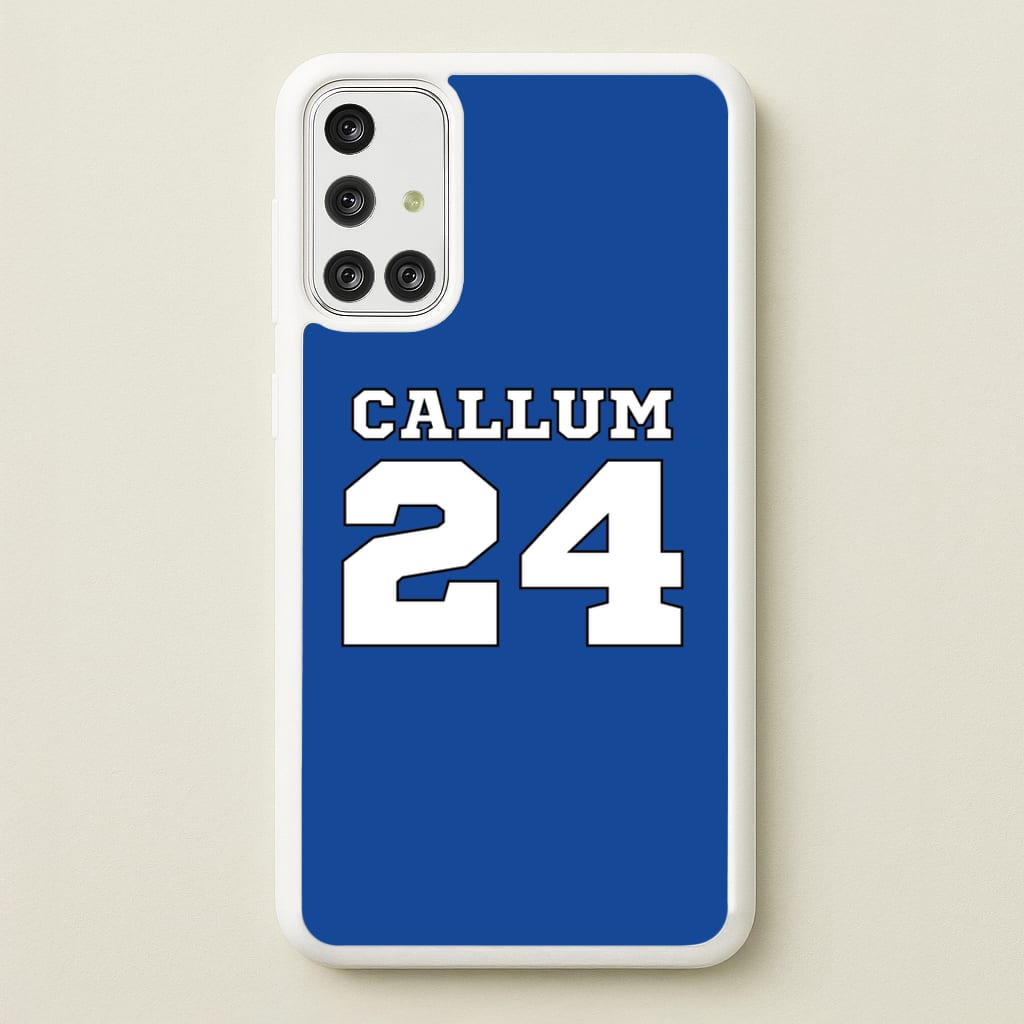 Dark Blue - Personalised Football  - Football Phone Case for Galaxy A71