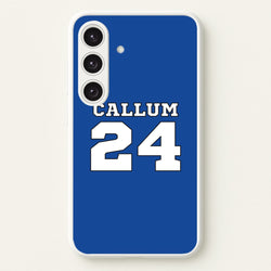 Dark Blue - Personalised Football  - Football Phone Case for Galaxy S24