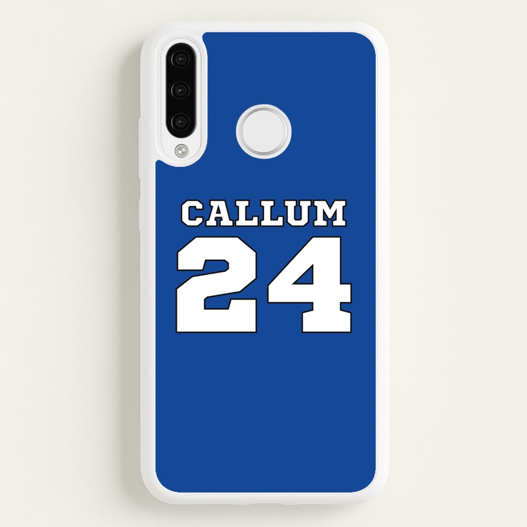 Dark Blue - Personalised Football  - Football Phone Case for Huawei P30 Lite
