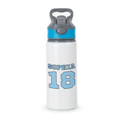 Light Blue - Personalised Football Active Water Bottle 2