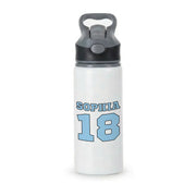 Light Blue - Personalised Football Active Water Bottle 1