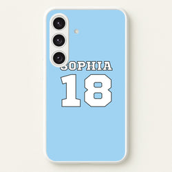 Light Blue - Personalised Football  - Football Phone Case for Galaxy S25