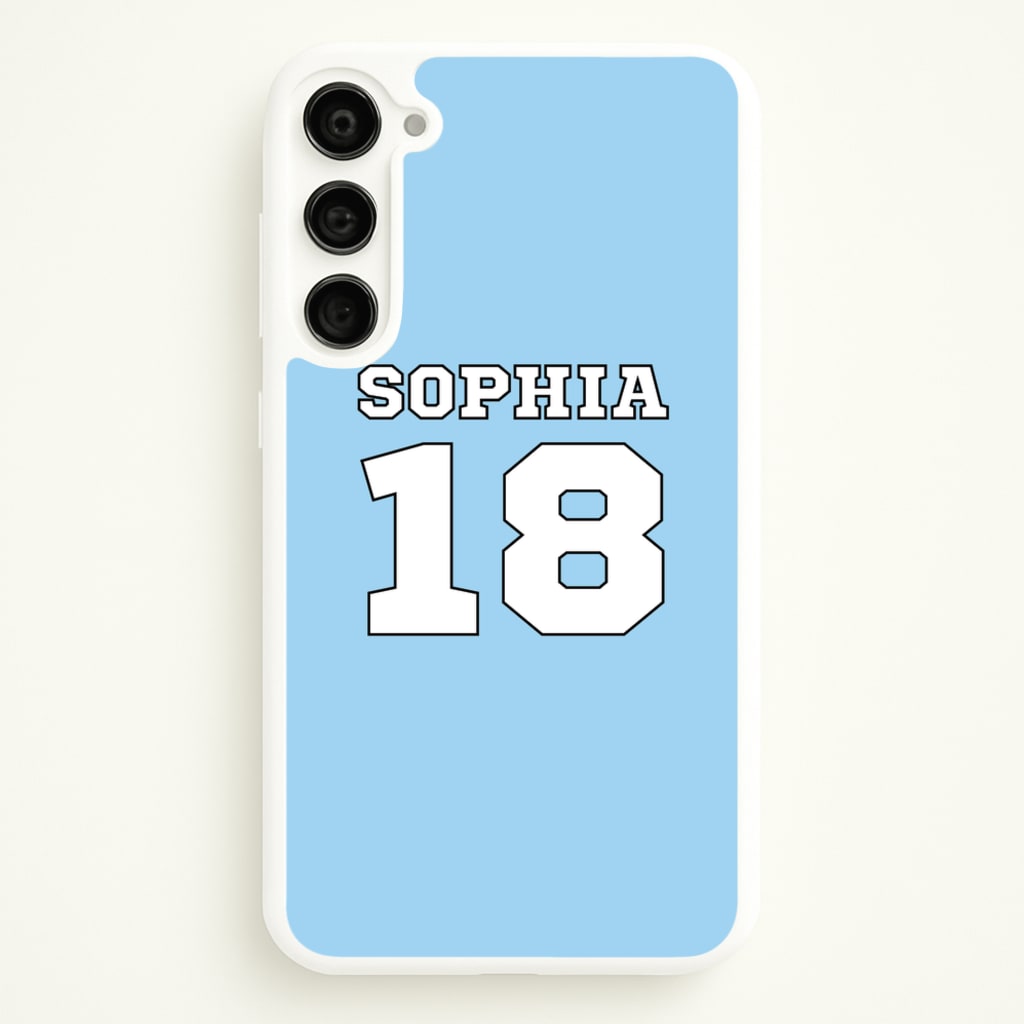 Light Blue - Personalised Football  - Football Phone Case for Galaxy S23