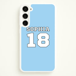 Light Blue - Personalised Football  - Football Phone Case for Galaxy S23