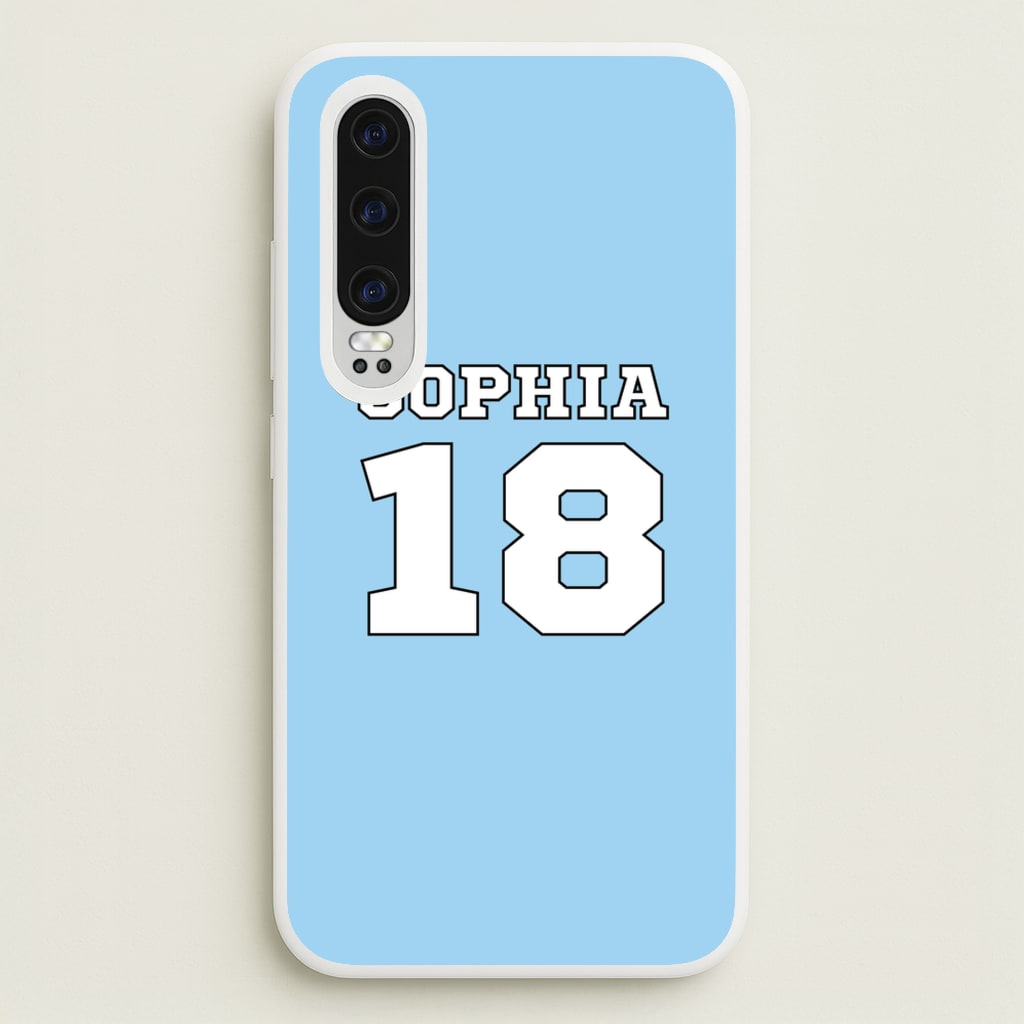Light Blue - Personalised Football  - Football Phone Case for Huawei P30