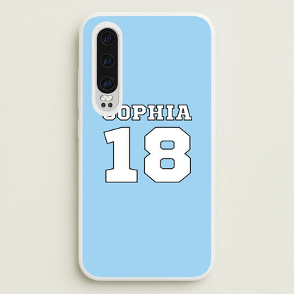 Light Blue - Personalised Football  - Football Phone Case for Huawei P30