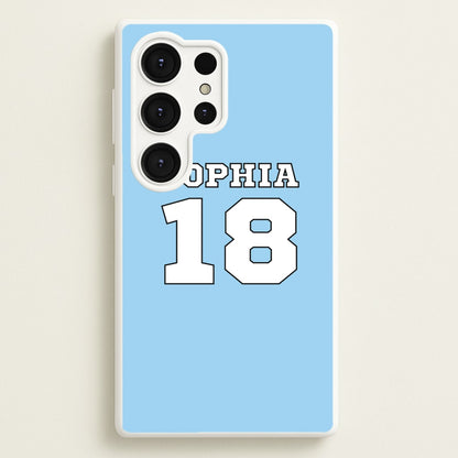 Light Blue - Personalised Football  - Football Phone Case for Galaxy S25 Ultra