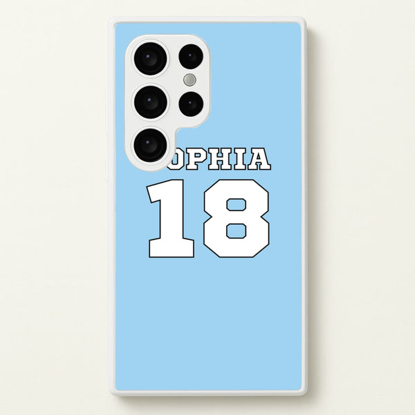 Light Blue - Personalised Football  - Football Phone Case for Galaxy S24 Ultra