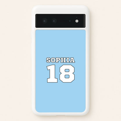 Light Blue - Personalised Football  - Football Phone Case for Google Pixel 6
