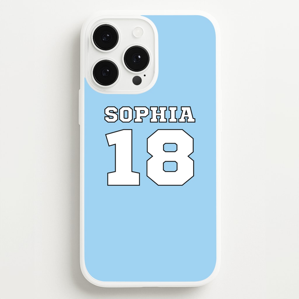 Light Blue - Personalised Football  - Football Phone Case for iPhone 13 Pro Max