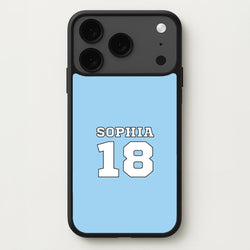 Light Blue - Personalised Football Phone Case for iPhone 17 Pro