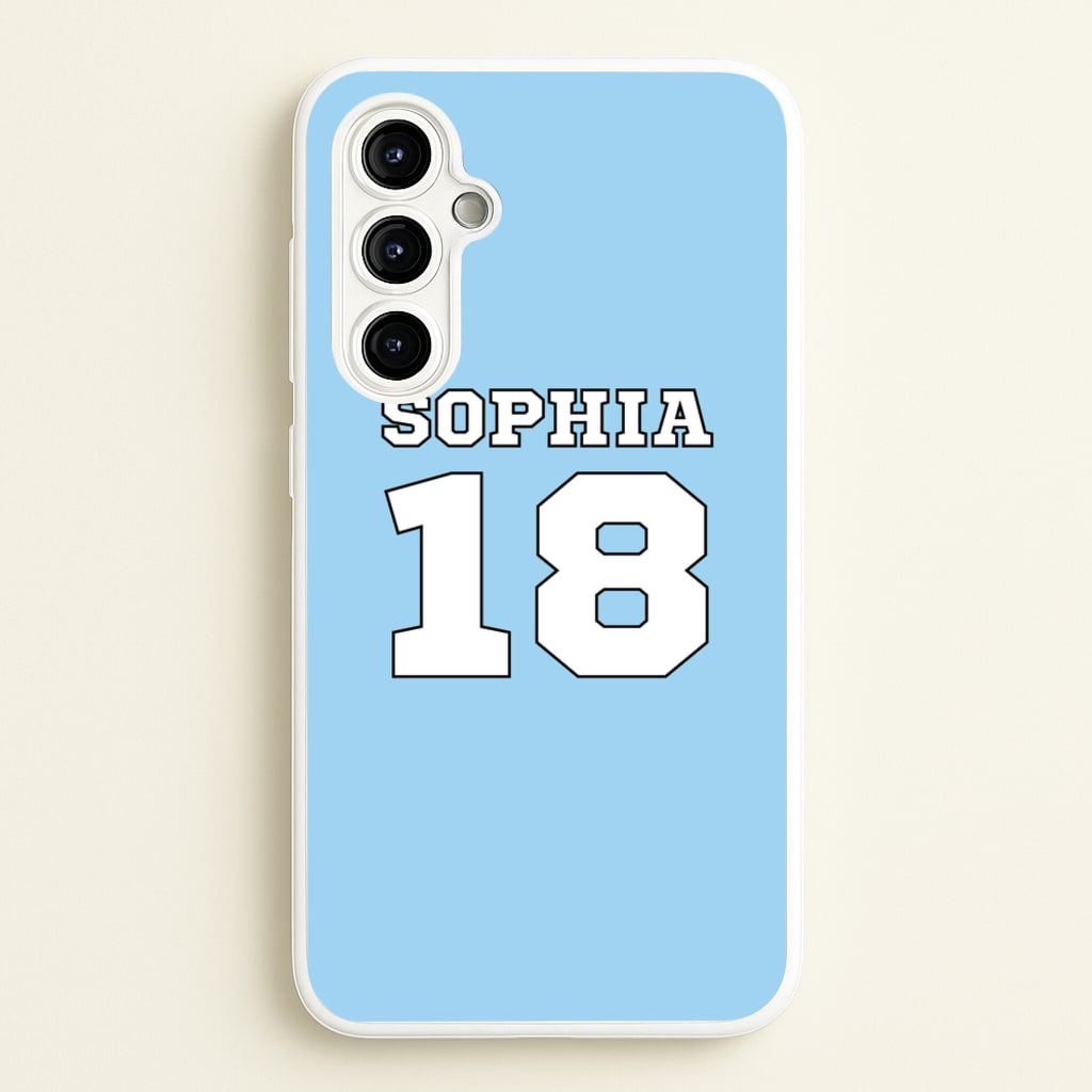 Light Blue - Personalised Football  - Football Phone Case for Galaxy A54