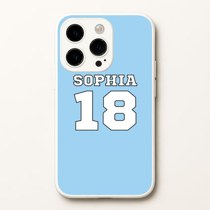 Light Blue - Personalised Football  - Football Phone Case for iPhone 14 Pro Max