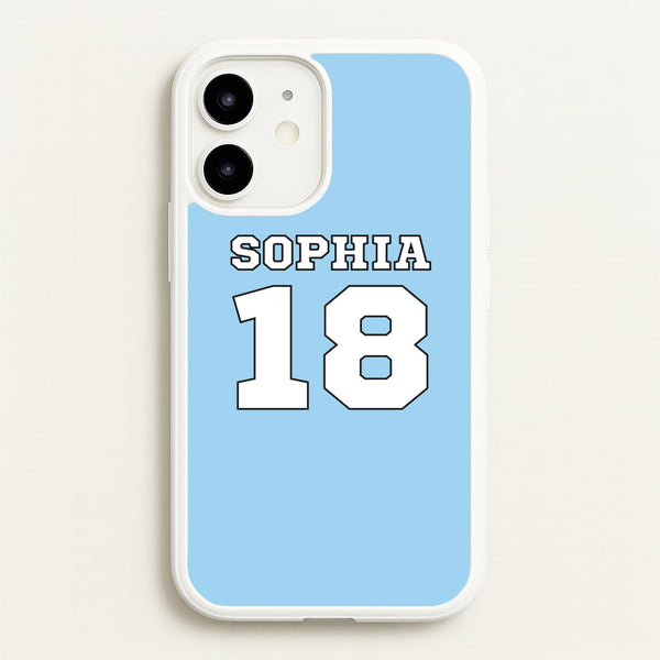Light Blue - Personalised Football  - Football Phone Case for iPhone 12 Mini