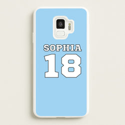 Light Blue - Personalised Football  - Football Phone Case for Galaxy S9