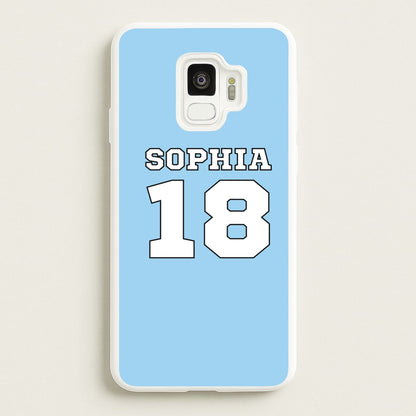 Light Blue - Personalised Football  - Football Phone Case for Galaxy S9
