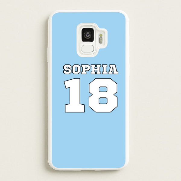 Light Blue - Personalised Football  - Football Phone Case for Galaxy S9