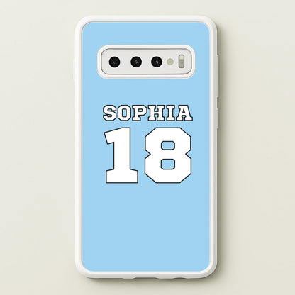 Light Blue - Personalised Football  - Football Phone Case for Galaxy S10 Plus