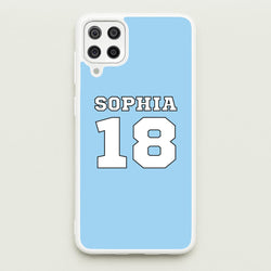 Light Blue - Personalised Football  - Football Phone Case for Galaxy A12