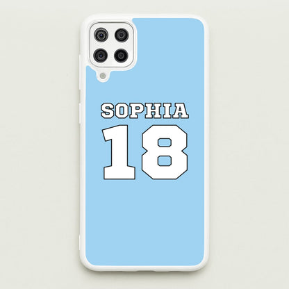 Light Blue - Personalised Football  - Football Phone Case for Galaxy A12