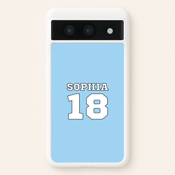 Light Blue - Personalised Football  - Football Phone Case for Google Pixel 8a