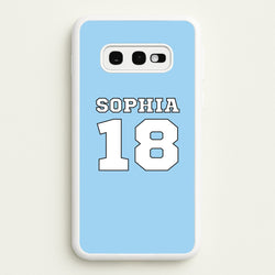 Light Blue - Personalised Football  - Football Phone Case for Galaxy S10e