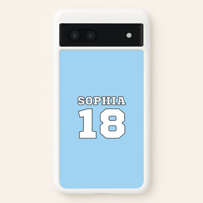 Light Blue - Personalised Football  - Football Phone Case for Google Pixel 6a