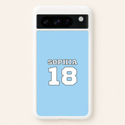 Light Blue - Personalised Football  - Football Phone Case for Google Pixel 8 Pro