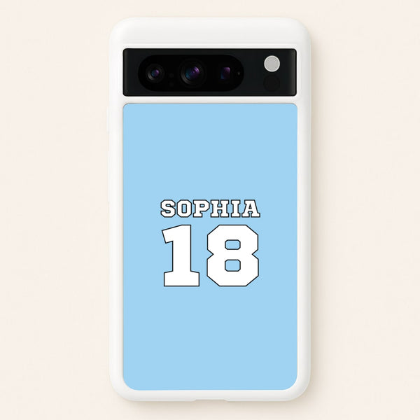 Light Blue - Personalised Football  - Football Phone Case for Google Pixel 8 Pro