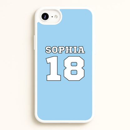 Light Blue - Personalised Football  - Football Phone Case for iPhone 6 Plus / 7 Plus / 8 Plus