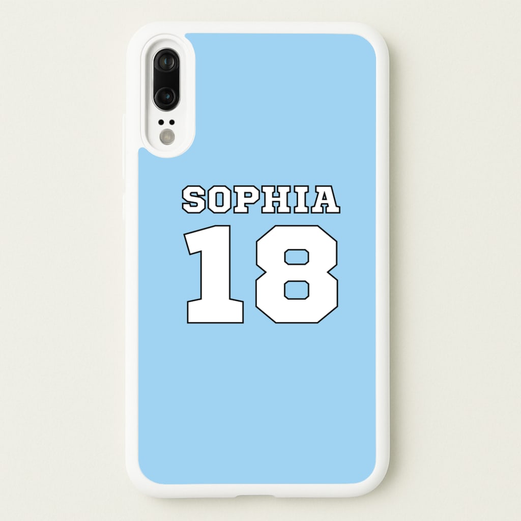 Light Blue - Personalised Football  - Football Phone Case for Huawei P20