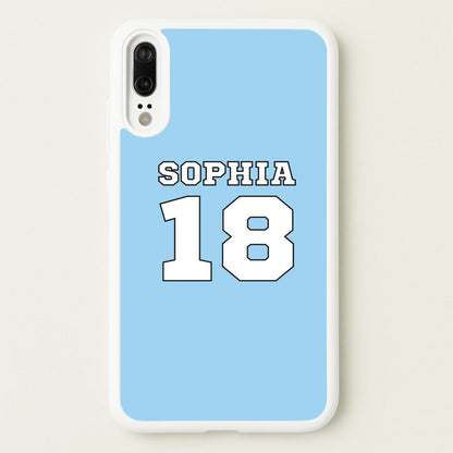 Light Blue - Personalised Football  - Football Phone Case for Huawei P20