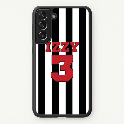 Black And White Stripes - Personalised Football    - Football Phone Case for Galaxy S22 Plus