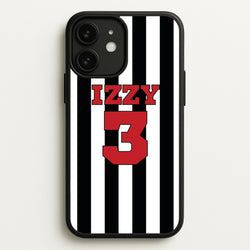 Black And White Stripes - Personalised Football    - Football Phone Case for iPhone 11