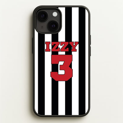Black And White Stripes - Personalised Football    - Football Phone Case for iPhone 13 Mini