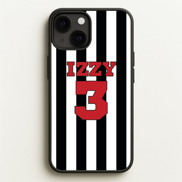 Black And White Stripes - Personalised Football    - Football Phone Case for iPhone 13 Mini