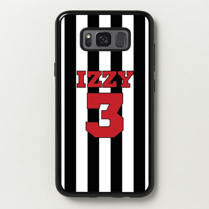 Black And White Stripes - Personalised Football    - Football Phone Case for Galaxy S8