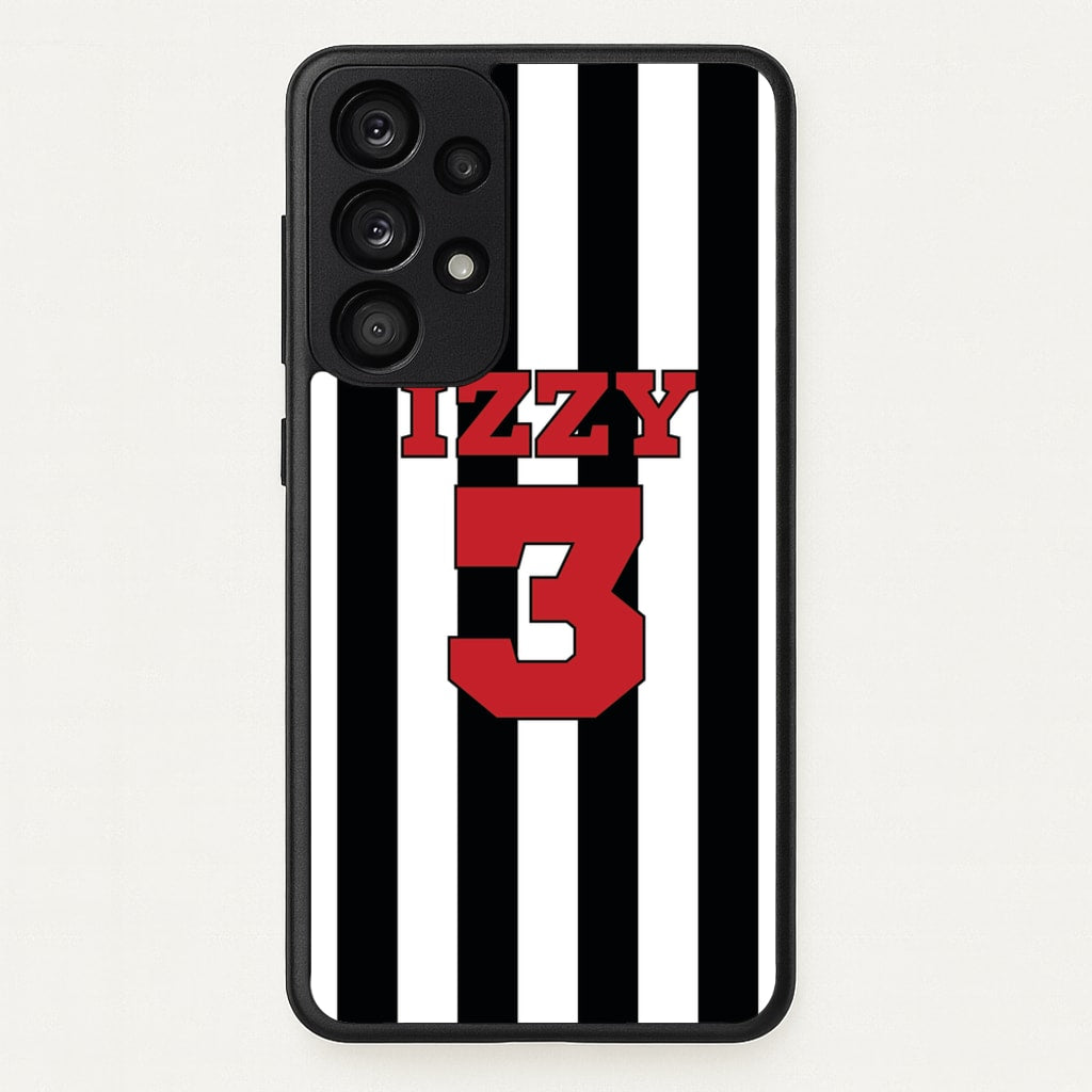 Black And White Stripes - Personalised Football    - Football Phone Case for Galaxy A33