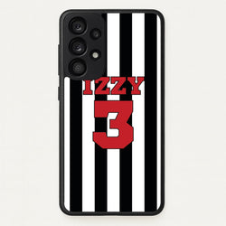 Black And White Stripes - Personalised Football    - Football Phone Case for Galaxy A33