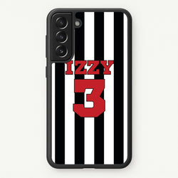 Black And White Stripes - Personalised Football    - Football Phone Case for Galaxy S21FE