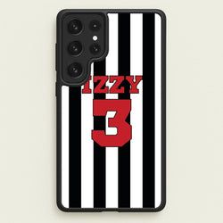 Black And White Stripes - Personalised Football    - Football Phone Case for Galaxy S22 Ultra