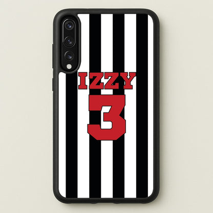Black And White Stripes - Personalised Football    - Football Phone Case for Huawei P20 Pro