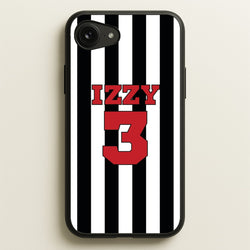 Black And White Stripes - Personalised Football    - Football Phone Case for iPhone 16e