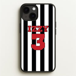 Black And White Stripes - Personalised Football    - Football Phone Case for iPhone 13